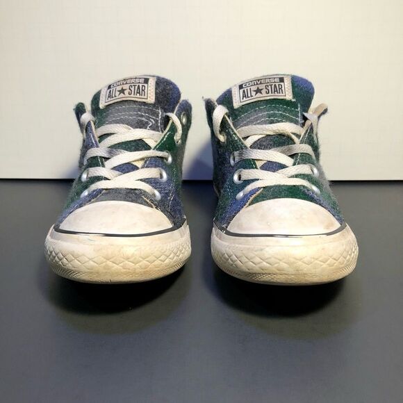 Kids CONVERSE All Star Multicolor Plaid Low Top Shoes / Size 3 - Picture 3 of 9